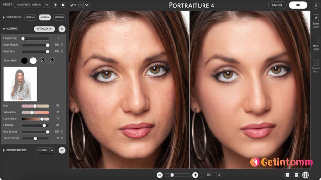 Imagenomic Portraiture Download (Latest 2025) 2 Before and after portrait retouching