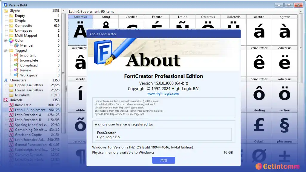 High-Logic FontCreator Professional 2026 v15.0.0.3042 Free Download 2 High-Logic FontCreator Professional interface